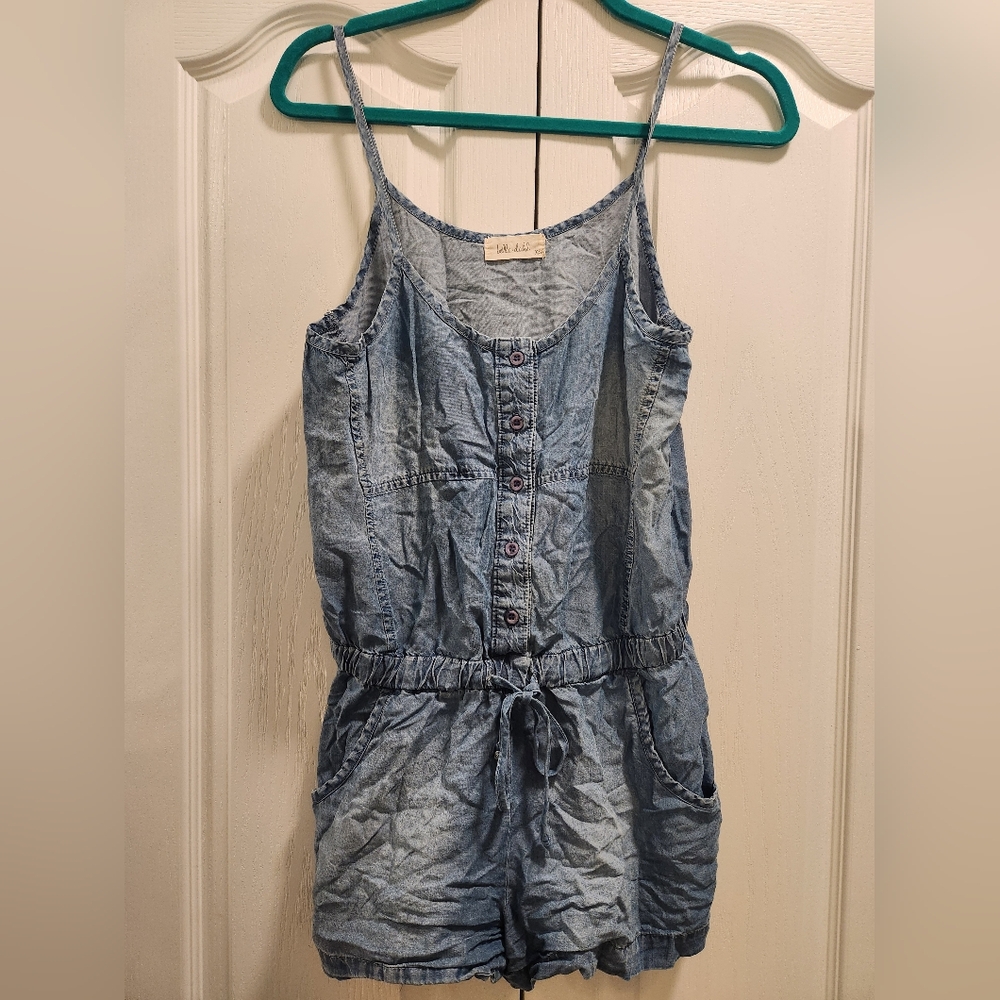 Women's Light Blue Denim Romper XS